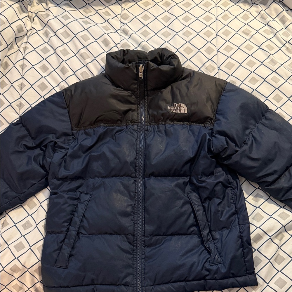The North Face Kids Navy and Black Puffer Coat